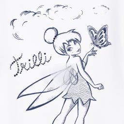 Monnalisa-White Disney© Tinkerbell Top | Childrensalon Outlet