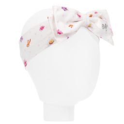 Monnalisa-Белая повязка на голову с цветочным рисунком | Childrensalon Outlet