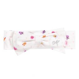 Monnalisa-Белая повязка на голову с цветочным рисунком | Childrensalon Outlet