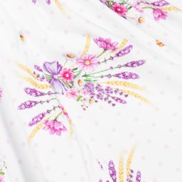 Monnalisa Бебе-Белое платье с цветочным принтом | Childrensalon Outlet