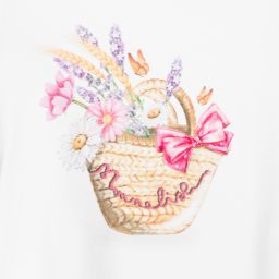 Monnalisa Бебе-Белое платье с цветами | Childrensalon Outlet