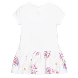 Monnalisa Бебе-Белое платье с цветами | Childrensalon Outlet