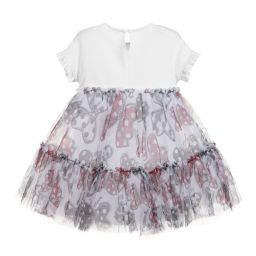 Monnalisa-White Jersey & Tulle Dress | Childrensalon Outlet