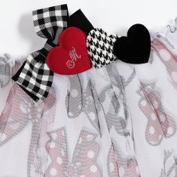 Monnalisa-White Jersey & Tulle Dress | Childrensalon Outlet