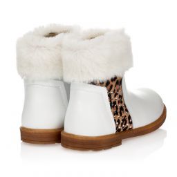 Monnalisa-Белые кожаные ботильоны | Childrensalon Outlet