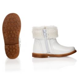 Monnalisa-Белые кожаные ботильоны | Childrensalon Outlet