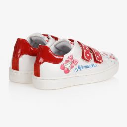 Monnalisa-Бело-красные кроссовки с вишнями | Childrensalon Outlet