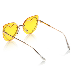 Monnalisa-Желтые солнцезащитные очки сердечком | Childrensalon Outlet