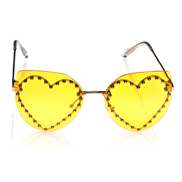 Monnalisa-Желтые солнцезащитные очки сердечком | Childrensalon Outlet
