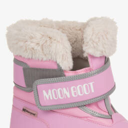 Moon Boot-Теплые розовые сапоги на липучках для девочек | Childrensalon Outlet