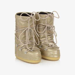 Moon Boot-Золотистые зимние сапоги с блеском для девочек | Childrensalon Outlet