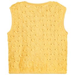 Moon et Miel-Baby Girls Mustard Yellow Cardigan  | Childrensalon Outlet