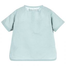 Moon et Miel-Baby Girls Teal Blue Shirt | Childrensalon Outlet