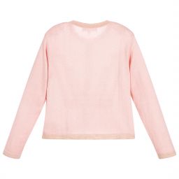 Moon et Miel-Girls Pink & Gold Cardigan | Childrensalon Outlet