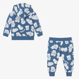 Moschino Baby-Baby Boys Blue Cotton Teddy Logo Tracksuit | Childrensalon Outlet