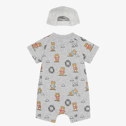 Moschino Baby-Baby Boys Grey Bear Shortie & Hat Set | Childrensalon Outlet