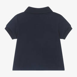 Moschino Baby-Baby Boys Navy Blue Cotton Bear Polo Shirt | Childrensalon Outlet