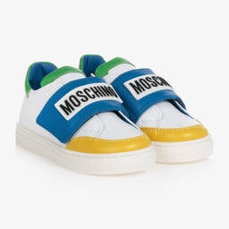 Moschino Baby-Baby Boys White Leather Colourblock Trainers | Childrensalon Outlet