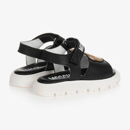 موسكينو Baby-صندل أطفال بناتي جلد لون أسود | Childrensalon Outlet