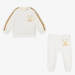 Moschino Малыши-Baby Girls Ivory Cotton Teddy Tracksuit | Childrensalon Outlet
