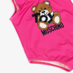 Moschino-Baby Girls Pink Teddy Bear Swimsuit | Childrensalon Outlet