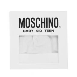 Moschino Baby-قبعة قطن جيرسي لون أبيض للمولودات | Childrensalon Outlet