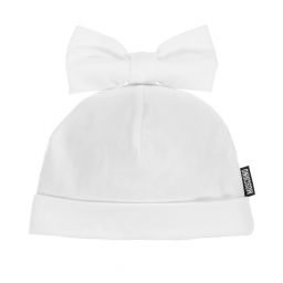 Moschino Baby-قبعة قطن جيرسي لون أبيض للمولودات | Childrensalon Outlet