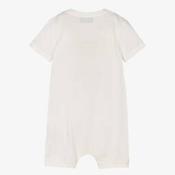 Moschino Малыши-Кремовый хлопковый песочник | Childrensalon Outlet