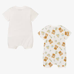Moschino Baby-تبّان قطن لون عاجي للأطفال (عدد 2) | Childrensalon Outlet