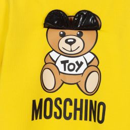 Moschino Baby-Baby Yellow Logo Cotton Romper | Childrensalon Outlet