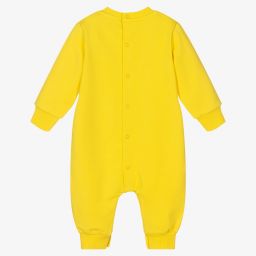 Moschino Baby-Baby Yellow Logo Cotton Romper | Childrensalon Outlet