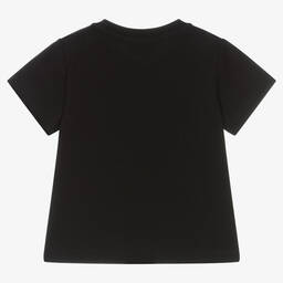 Moschino Малыши-Черная хлопковая футболка с медвежонком | Childrensalon Outlet