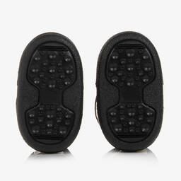 Moschino Кид-Тин-Черно-золотистые боты с меховой подкладкой | Childrensalon Outlet