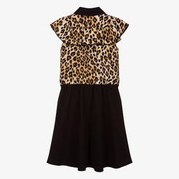 Moschino Kid-Teen-Black Leopard Print Dress | Childrensalon Outlet