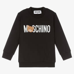 موسكينو Baby-سويتشيرت قطن جيرسي لون أسود للأطفال | Childrensalon Outlet