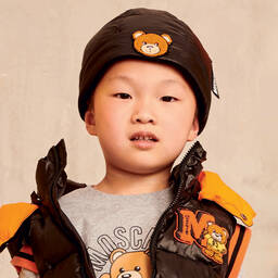 Moschino Кид-Тин-Черная шапка и снуд | Childrensalon Outlet