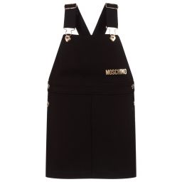 Moschino Кид-Тин-Black Pinafore Jersey Dress | Childrensalon Outlet
