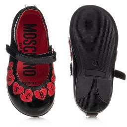 Moschino Кид-Тин-Черно-красные туфли с логотипом | Childrensalon Outlet