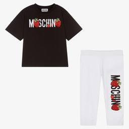 Moschino Kid-Teen-Black Strawberry Leggings Set | Childrensalon Outlet