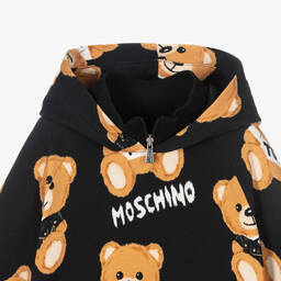 Moschino Kid-Teen-Black Teddy Bear Hoodie | Childrensalon Outlet