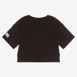 Moschino Kid-Teen-Black Teddy Bear Logo T-Shirt | Childrensalon Outlet
