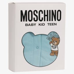 Moschino Baby-Blue Cotton Babygrow Set | Childrensalon Outlet