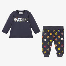 Moschino Малыши-Синий топ и штанишки из хлопка | Childrensalon Outlet