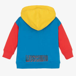 Moschino Малыши-Голубой хлопковый топ на молнии с капюшоном | Childrensalon Outlet