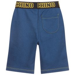 Moschino Кид-Тин-Blue Cotton Jersey Shorts  | Childrensalon Outlet