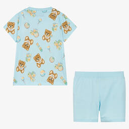 موسكينو Baby-طقم شورت وتوب قطن لون أزرق للأطفال | Childrensalon Outlet