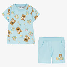 موسكينو Baby-طقم شورت وتوب قطن لون أزرق للأطفال | Childrensalon Outlet