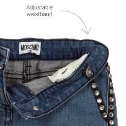 موسكينو Kid-Teen-Blue Denim Rhinestone Skirt | Childrensalon Outlet