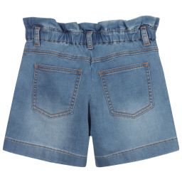 Moschino Kid-Teen-شورت قطن جيرسي لون أزرق للبنات | Childrensalon Outlet