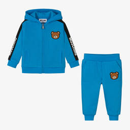 Moschino Baby-Blue Logo Baby Tracksuit | Childrensalon Outlet